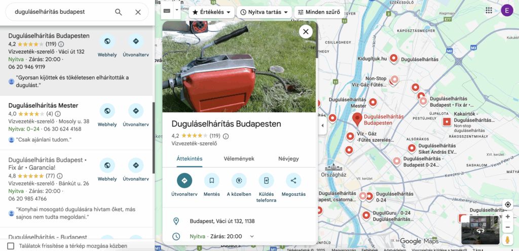 google-terkep-dugulaselharitas